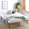 Queen size Metal Bed Frame with Bamboo Wood Slats