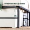 Queen size Metal Bed Frame with Bamboo Wood Slats