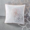 6 Piece Printed Cotton Quilt Set with Throw Pillows Grey/Peach King/Cal King