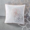 6 Piece Printed Cotton Quilt Set with Throw Pillows Grey/Peach Full/Queen