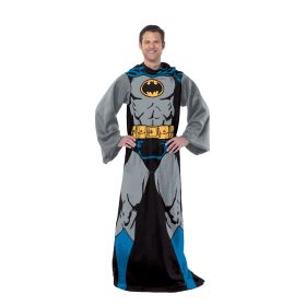 Batman in Black Adult Silk Touch Comfy Throw Blanket with Sleeves; 48" x 71"