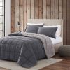 King Plush Sherpa Reversible Micro Suede Comforter Set in Gray