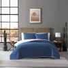 King size Blue White Dots and Stripes 100-Percent Cotton Reversible Quilt Set