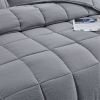 King Size Grey 3 Piece Microfiber Reversible Comforter Set