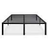 18-inch High Rise Heavy Duty Black Metal Platform Bed Frame