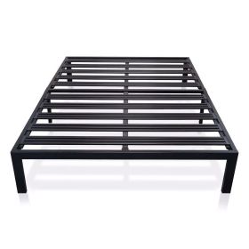 Metal Platform Bed Frame with Heavy Duty Slats (size: King)