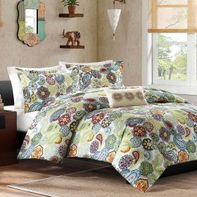 Multi Color Paisley 4 Piece Bed Bag Comforter Set (size: King)