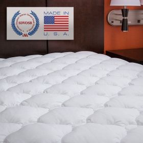 Plush Baffle Box Stitch Mattress Pad / Topper (material: hypo-allergenic, size: King)