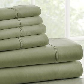 Wrinkle Resistant Microfiber Polyester Sheet Set (Color: sage, size: Twin)