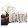 100% Cotton 3-Piece Oversized Quilt Set with Ruffle Stripes