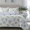 3-Piece Cotton Quilt Set with Floral Pattern