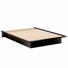 Modern Platform Bed Frame in Black Finish (size: Full)