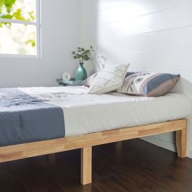 Solid Wood Platform Bed Frame in Natural Finish (size: Twin)