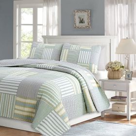 Soft Reversible Patches 100% Cotton Quilt Set (size: Twin)