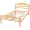 Unfinished Solid Pine Wood Platform Bed Frame with Headboard and Footboard