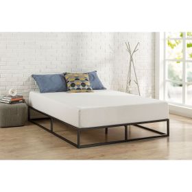 10-inch Low Profile Modern Metal Platform Bed Frame with Wooden Slats (size: Twin)