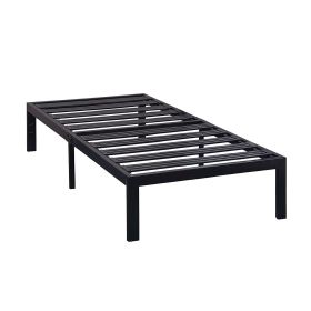 Metal Platform Bed Frame with Heavy Duty Steel Slats (size: twin xl)