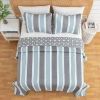 Coastal Starfish Sand Dollar Grey Blue White Quilt Set