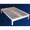 Unfinished Wood Platform Bed Frame with Wooden Slats