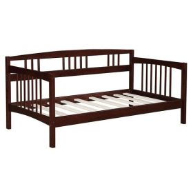 Solid Wood Day Bed Frame in Espresso Finish (size: Twin)