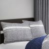 Navy Stripe Motif 100% Cotton Reversible Quilt Coverlet Bedspread Set