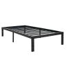 College Dorm Heavy Duty Black Metal Platform Bed Frame