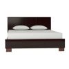 Dark Brown Faux Leather Upholstered Platform Bed Frame with Headboard