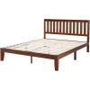Mission Style Solid Wood Platform Bed Frame with Headboard in Espresso Finish