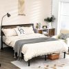 Rustic FarmHome Metal Wood Platform Bed Frame