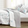 Floral Lightweight Thin Polyester Fabric 3-Piece Quilt Set