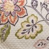 3 Piece Floral Boho Cotton Off-White Navy Pastel Quilt Set