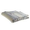 Navy Blue Tan Cream Chevron Stripe Lightweight Cotton Blanket