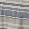 Navy Blue Tan Cream Chevron Stripe Lightweight Cotton Blanket