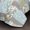 Boho Floral Blue Cotton Lightweight Quilt Set