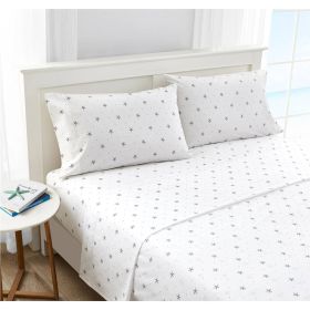 Coastal Beach Starfish White 100-Percent Cotton Sheet Set (size: Full)