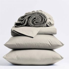 Certified Organic Cotton Sheet Set (Color: Beige, size: Full)