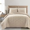 Hexagon Pattern Lightweight Textured Cotton 3 Piece Quilt Set