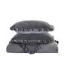 Velvet Microfiber Polyester Reversible 3-Piece Quilt Set