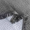Velvet Microfiber Polyester Reversible 3-Piece Quilt Set