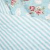 Vintage Rose Ruffle Edge Light Quilt Set in Blue White and Pink
