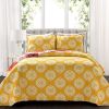 Red Orange Flowers Lightweight Polyester Microfiber Quilt Set