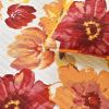 Red Orange Flowers Lightweight Polyester Microfiber Quilt Set