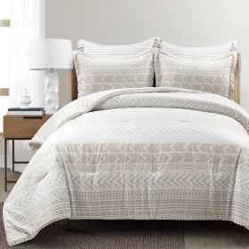 Scandinavian 5 Piece Lightweight Comforter Set (Color: beige taupe, size: full/queen)