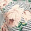 Polyester Black White Striped Rose Floral 3 Piece Quilt Set