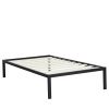 Heavy Duty Metal Platform Bed Frame with Wooden Slats