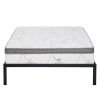 Heavy Duty Metal Platform Bed Frame with Wooden Slats