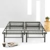 Folding Sturdy Metal Platform Bed Frame with Storage Space