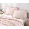 Stone Washed Ruffled Edge Microfiber 3-Piece Comforter Set