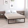 14-Inch High Heavy Duty Black Metal Platform Bed Frame