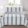 3-Piece Coastal Starfish Sand Dollar Grey Blue White Nautical Quilt Set